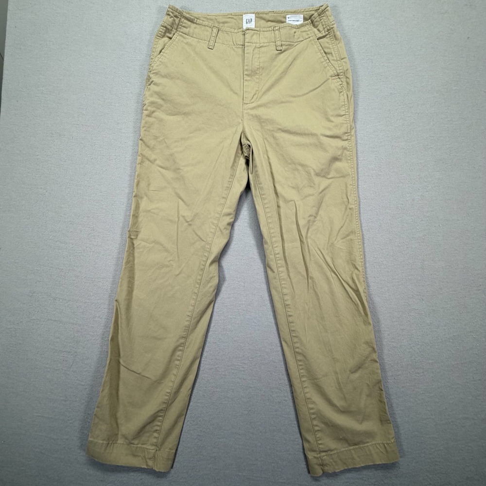 Gap Downtown Khaki Pants Women Size 4 Good Tan Straight Leg Stretch Chinos